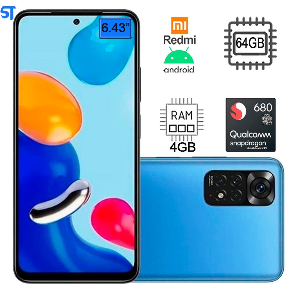 Smartphone Xiaomi Redmi Note 11 Azul 64GB - 4GB Ram ‎Tela 6.43 Twilight Blue Versão Global
