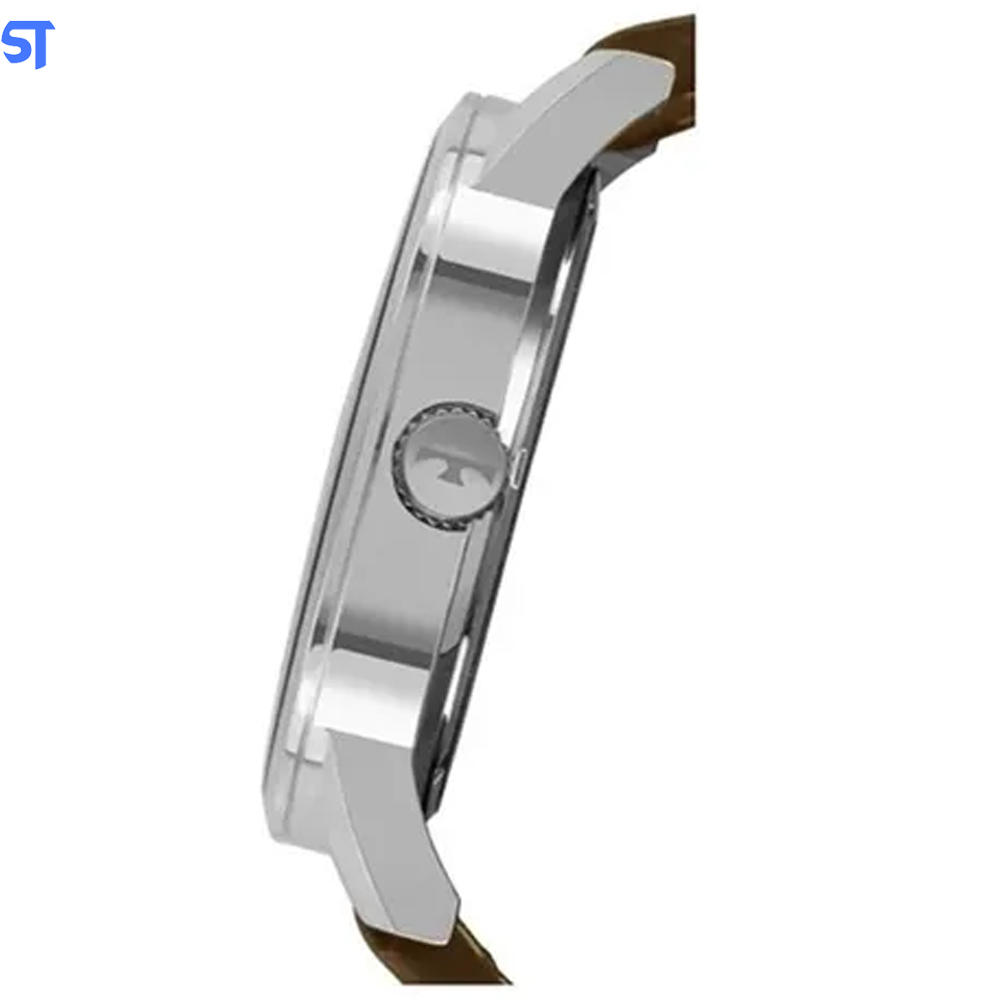 Relógio De Pulso Technos Social Pulseira De Couro Marrom Prata Masculino Golf 2115mxb/0p