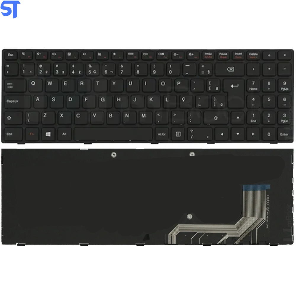 Teclado Notebook Lenovo 100-15Iby - Preto Br -Com Frame
