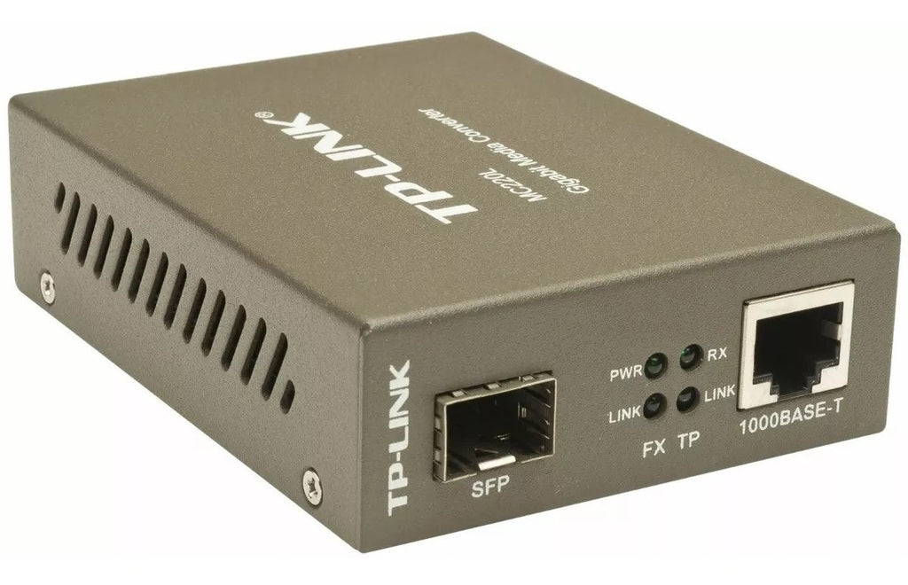 Conversor De Mídia Tp-link Gigabit Sfp Mc220L Fibra Otica