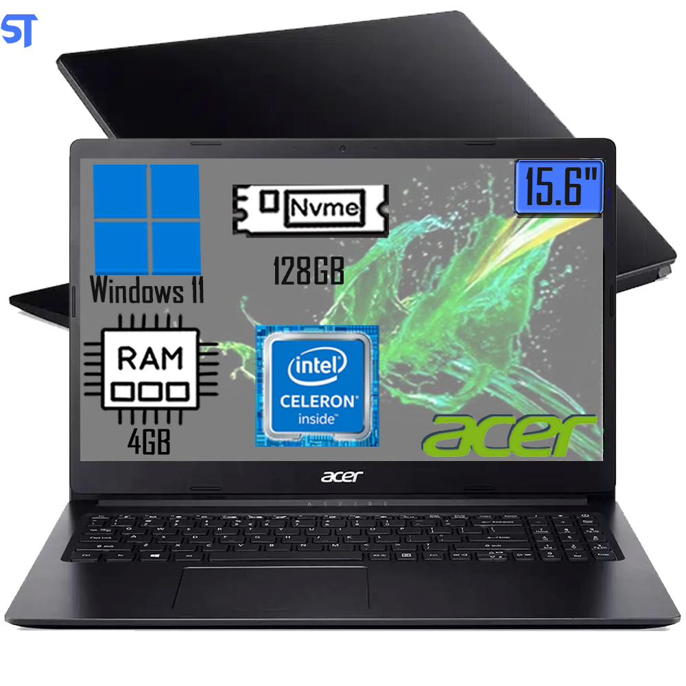 Notebook Acer Aspire 3, Intel Celeron N4020, 4GB, 128GB SSD NVMe, 15,6