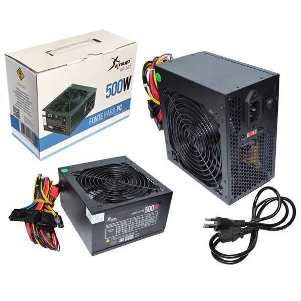 Fonte de Alimentação ATX Potencia Real 500W Knup- KP-522