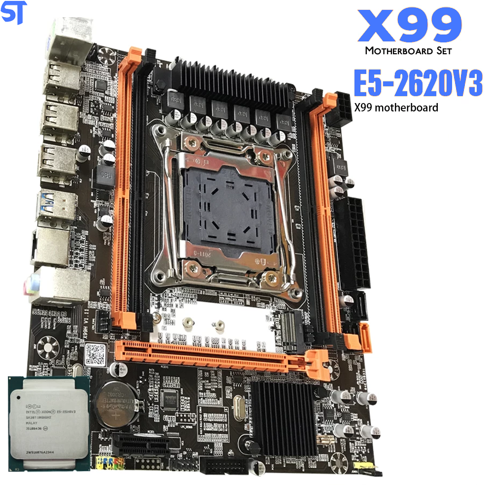 Placa Mãe X99 LGA 2011 Com Processador Intel Xeon E5 2620 V3 Lga2011