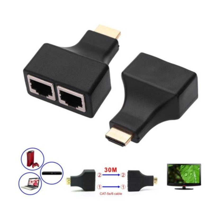 Adaptador Extensor Cabo de Rede P HDMI  HDTV 1080P