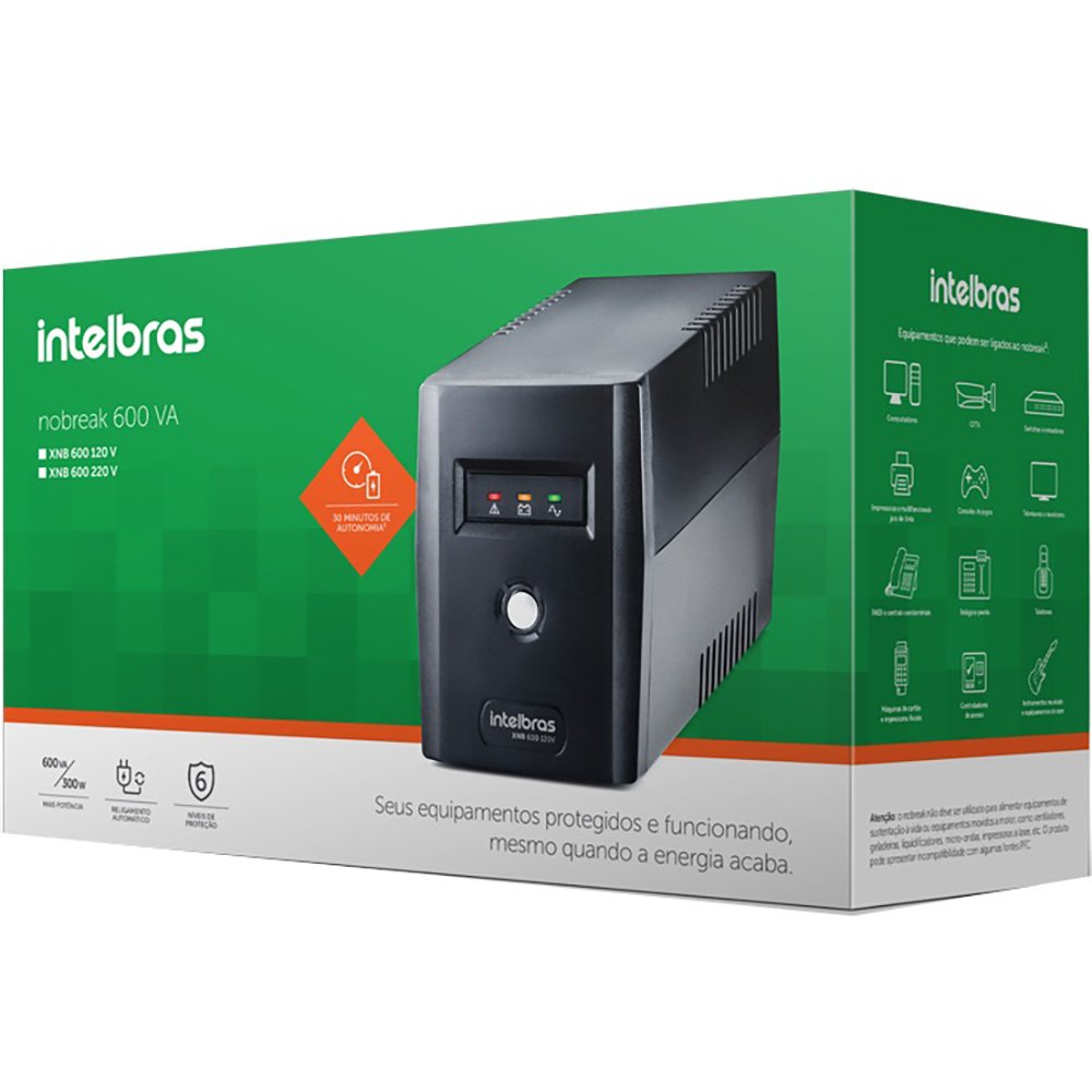 Nobreak Intelbras Xnb Intelbras 600va Saída 220v Com 4 Tomadas