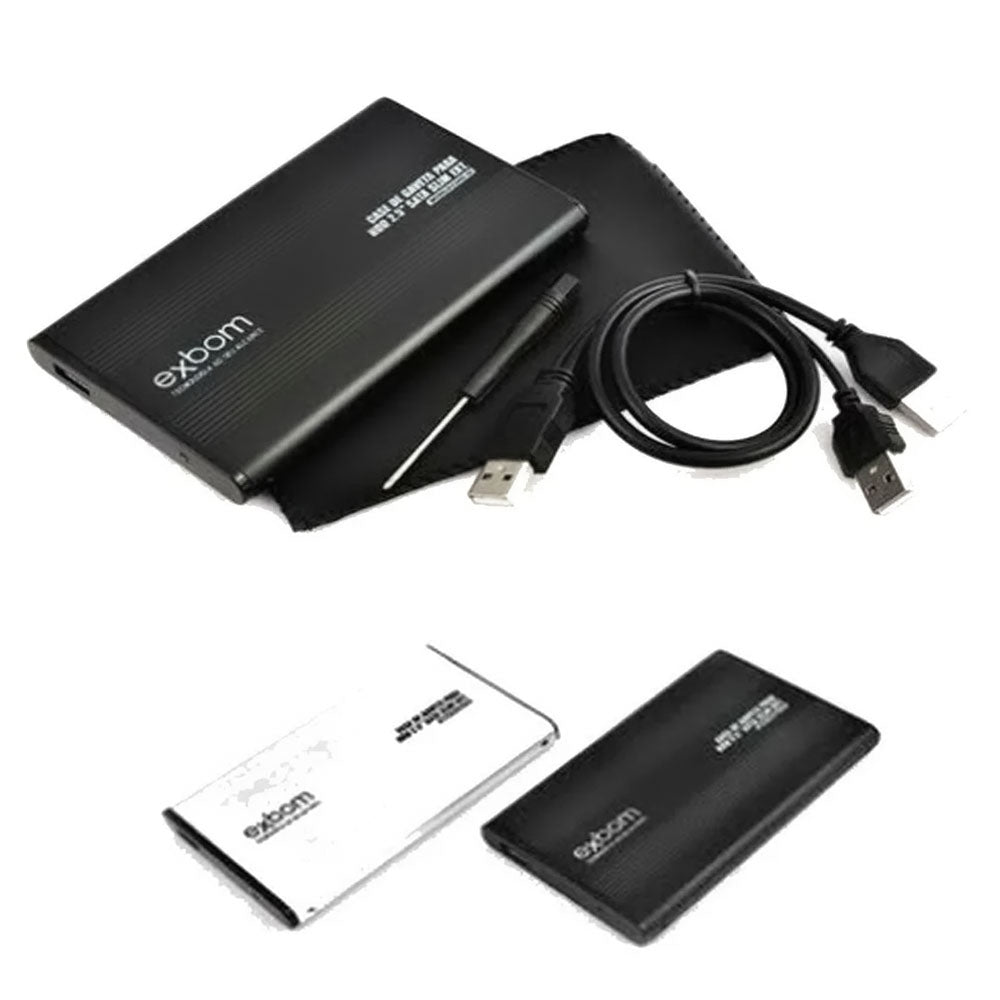 Case de Gaveta Usb 2.0 para Hd 2.5" Sata Slim Externo Blister Exbom CGHD-10