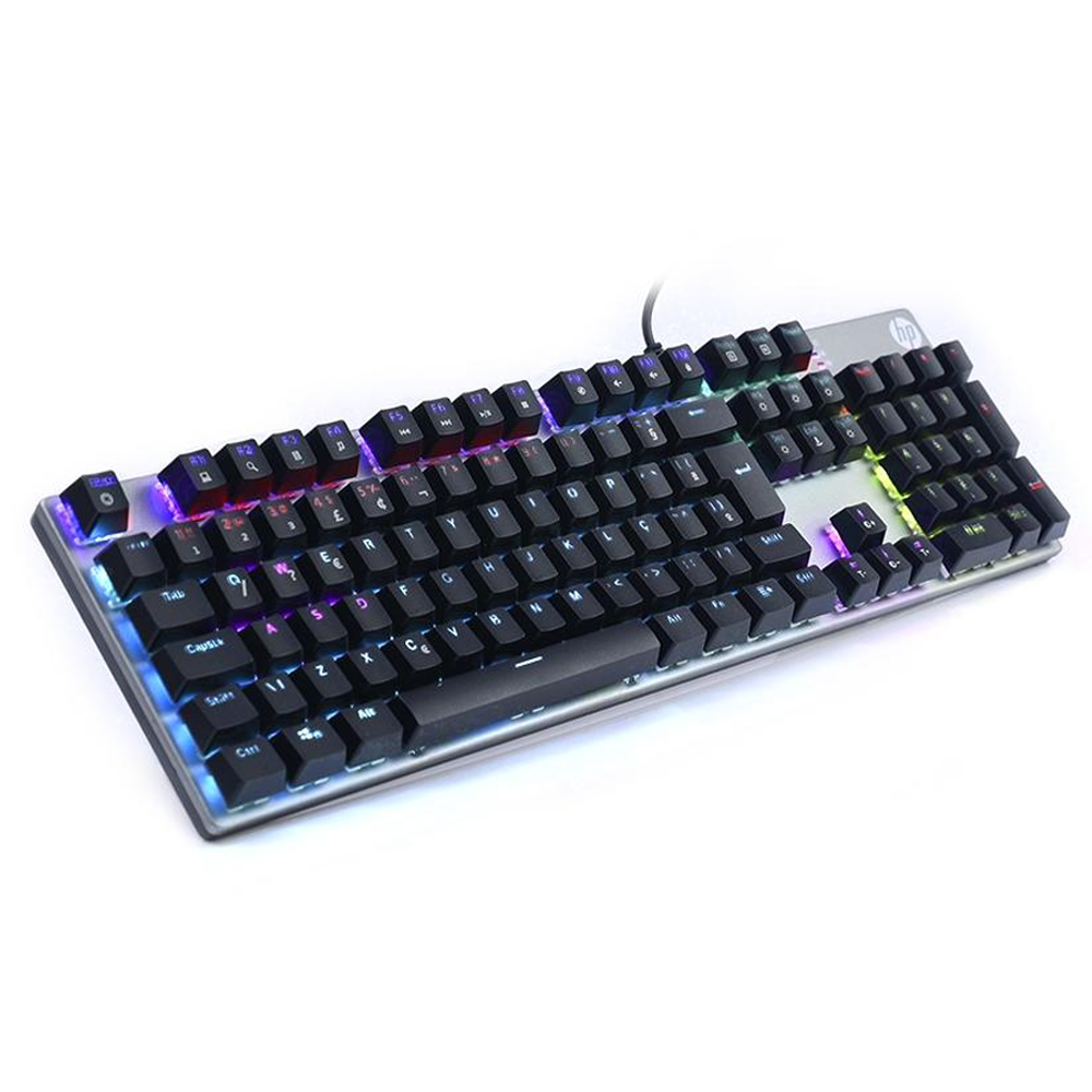 Teclado USB Gamer Mecanico GK400F LED Chumbo HP