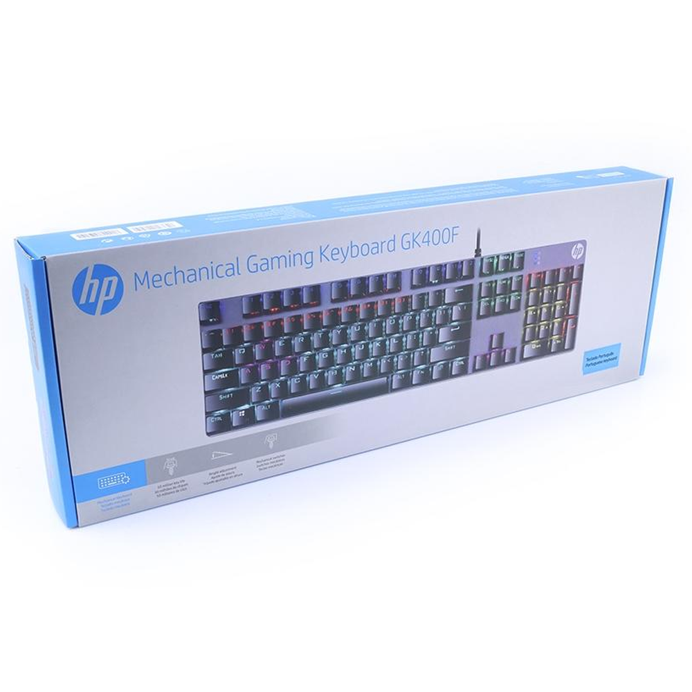 Teclado USB Gamer Mecanico GK400F LED Chumbo HP