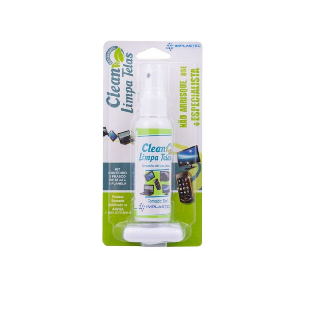 Clean Limpa Telas Com Flanela Implastec 60ml