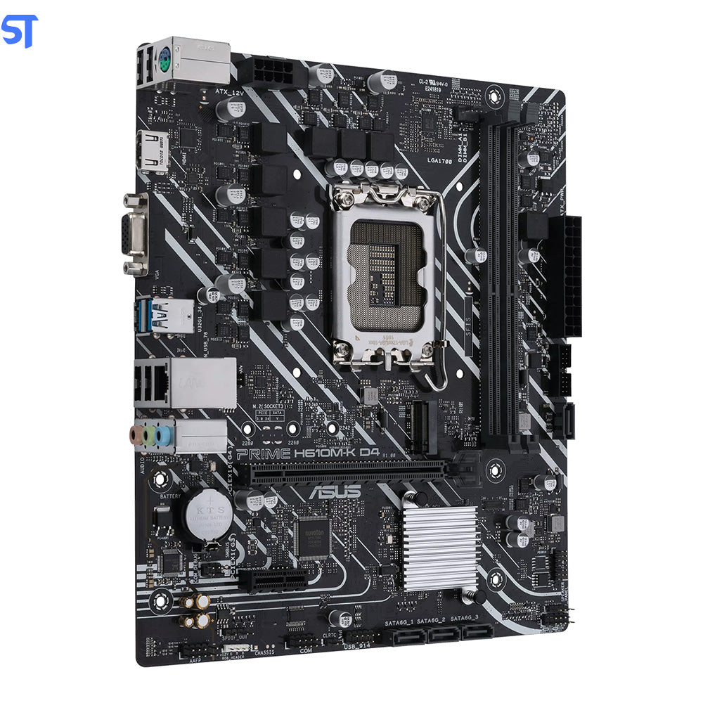 Placa-Mãe Asus Prime H610M-K D4, Intel LGA 1700, mATX, DDR4, HDMI e VGA, M.2, USB 3.2