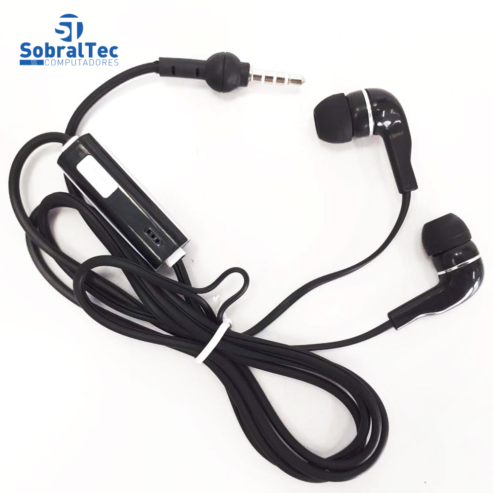 Fone De Ouvido Stereo P2 Com Microfone Clipe 1,2 Metros Powerful Bass Ms-5v