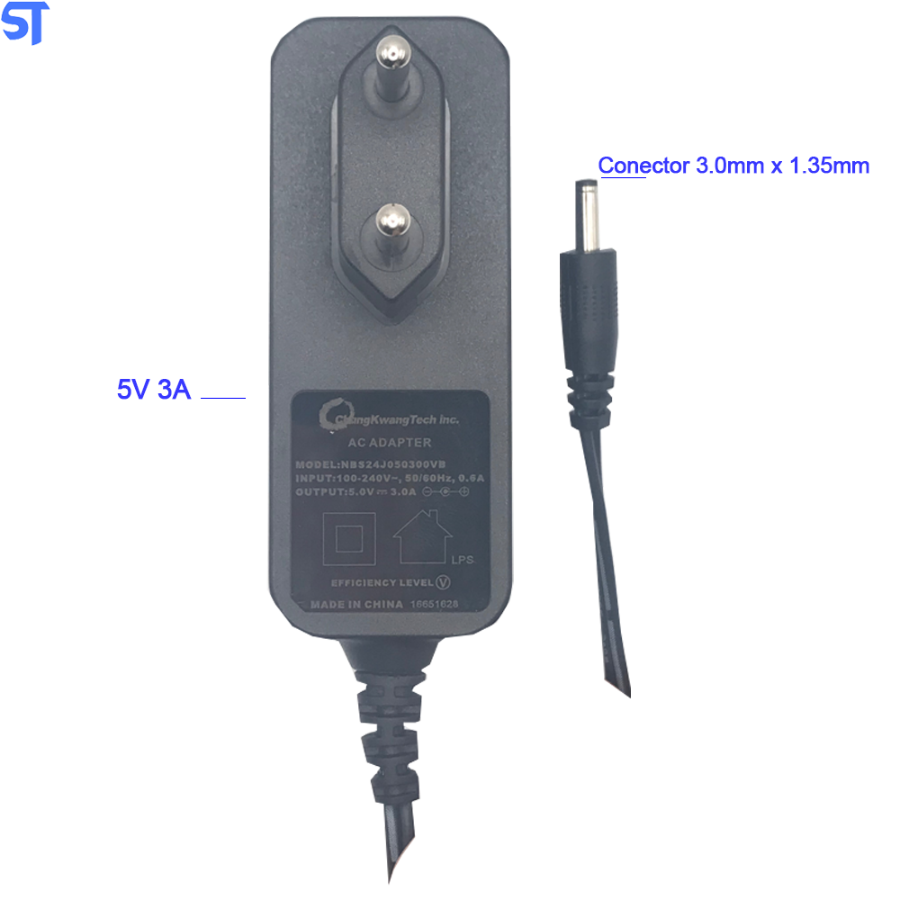Fonte Carregador Multilaser Legacy 5V 3a Conector  3.0mm x1.35mm PC101 PC 102