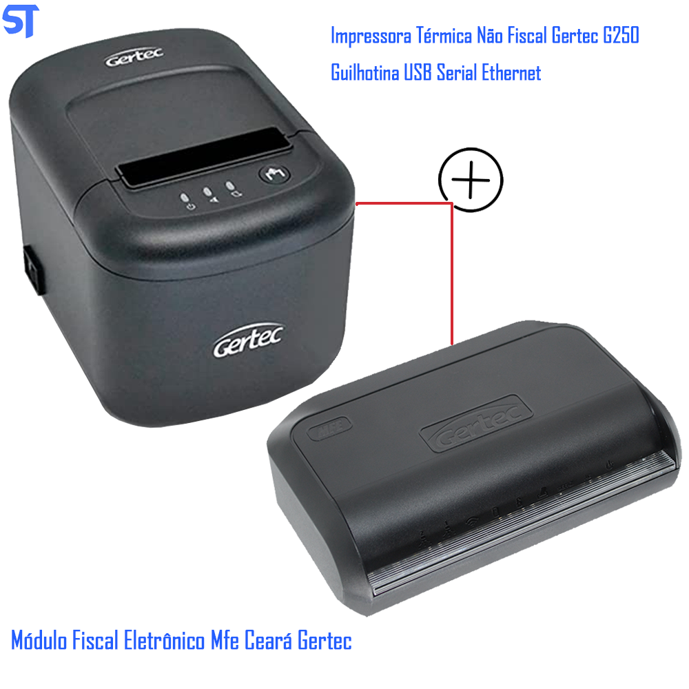 Kit Módulo Fiscal Eletrônico Mfe Ceará Gertec Com Impressora Gertec G250 Guilhotina USB