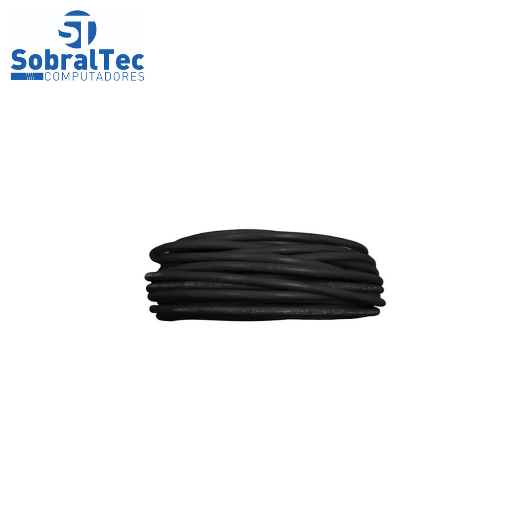 Cabo de Rede 20 Metros Mk2 Tecno 23AWG UTP Categoria 5E Preto 20Mt
