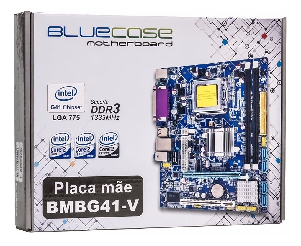 Placa Mãe Lga 775 Ddr3-1333 Bmbg41-V G41-Bluecase