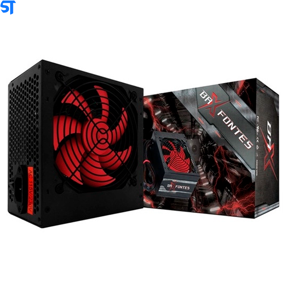 Fonte ATX 750W Automática BRX Cooler Vermelho
