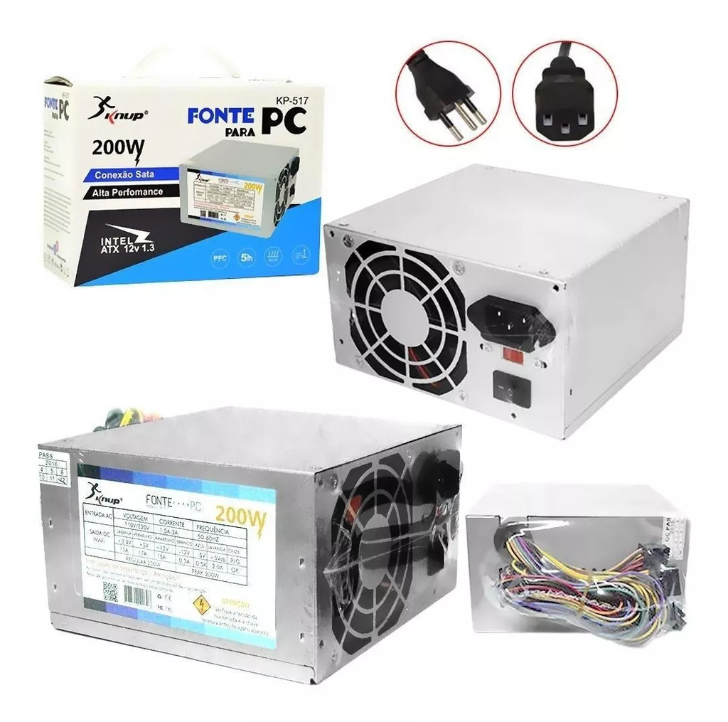 Fonte de Alimentação Atx 200W Pctop  Fapt200V2
