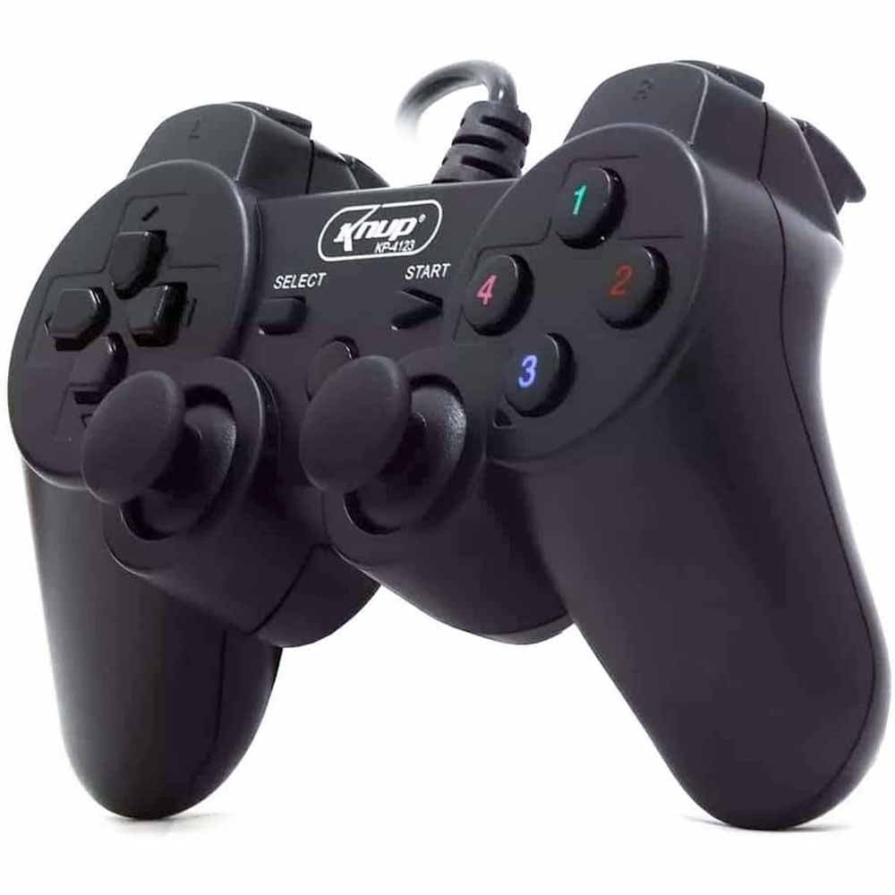 Controle Joystick Com Fio Para Ps3 e Computador Knup Kp4123 Preto