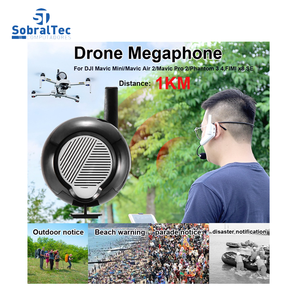 Megafone Drone Para DJI Mavic Mini / Mavic Air 2 / Mavic Pro 2 / Phantom 3 4 Drone