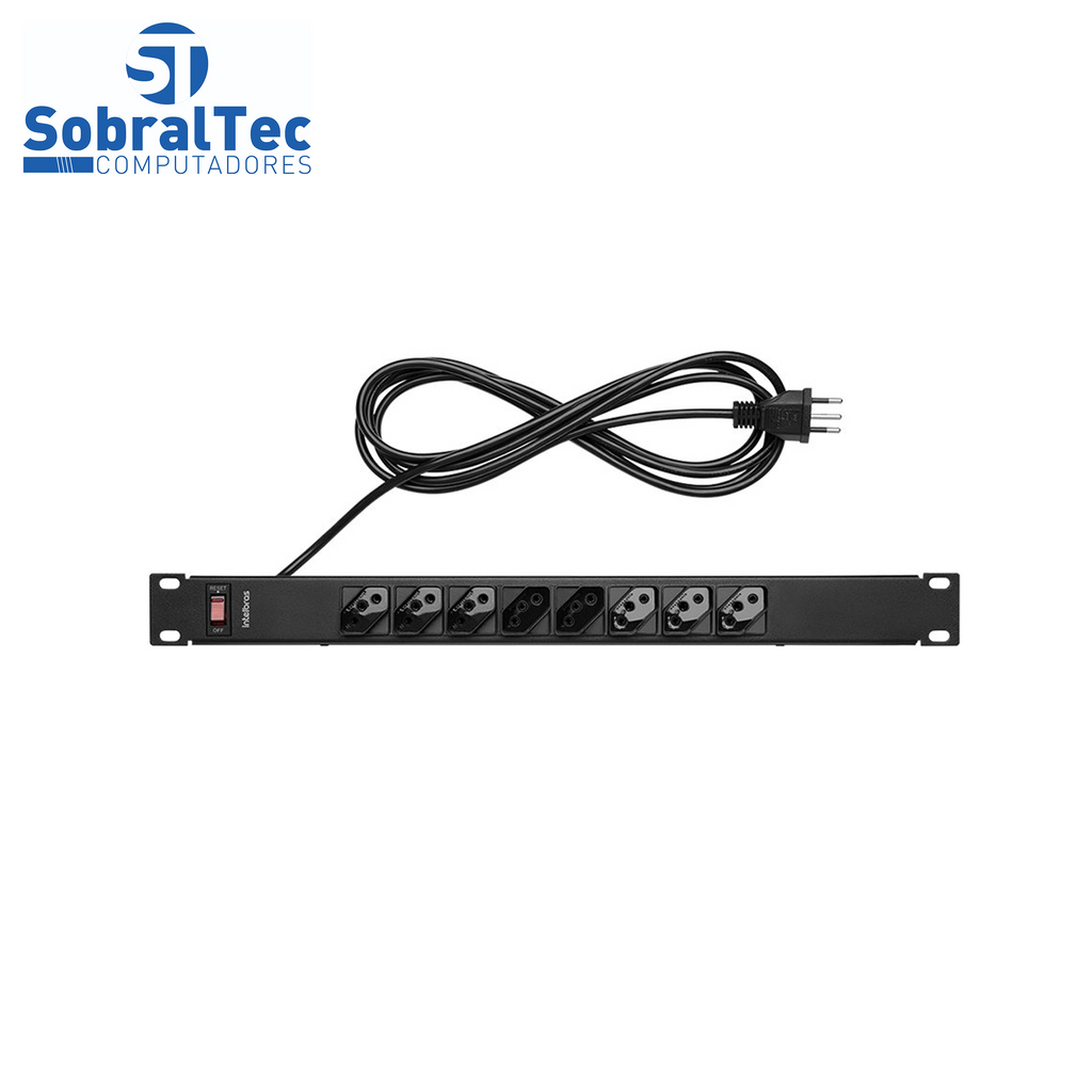 Protetor Eletrônico Com 8 Tomadas para Rack - EPR 208 + Intelbras