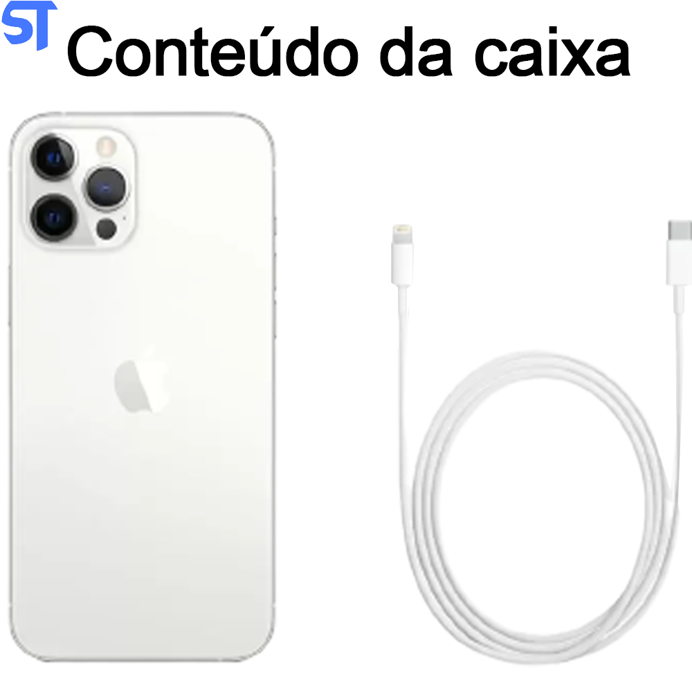 iPhone 12 Pro Max Apple 128GB Prateado 6,7” - Câm. Tripla 12MP iOS