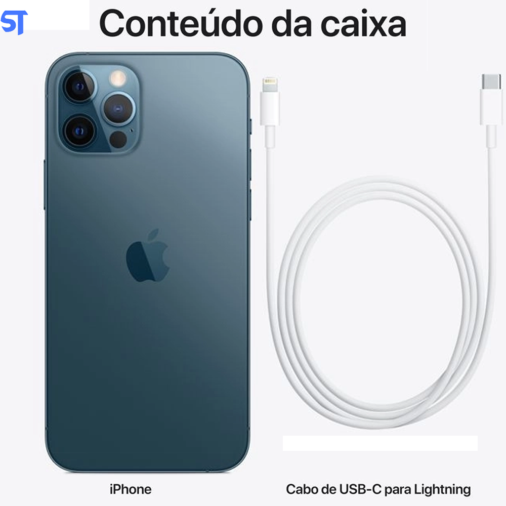 iPhone 12 Pro Apple 128GB Azul-Pacífico tela 6,1" Câmera tripla 12MP iOS