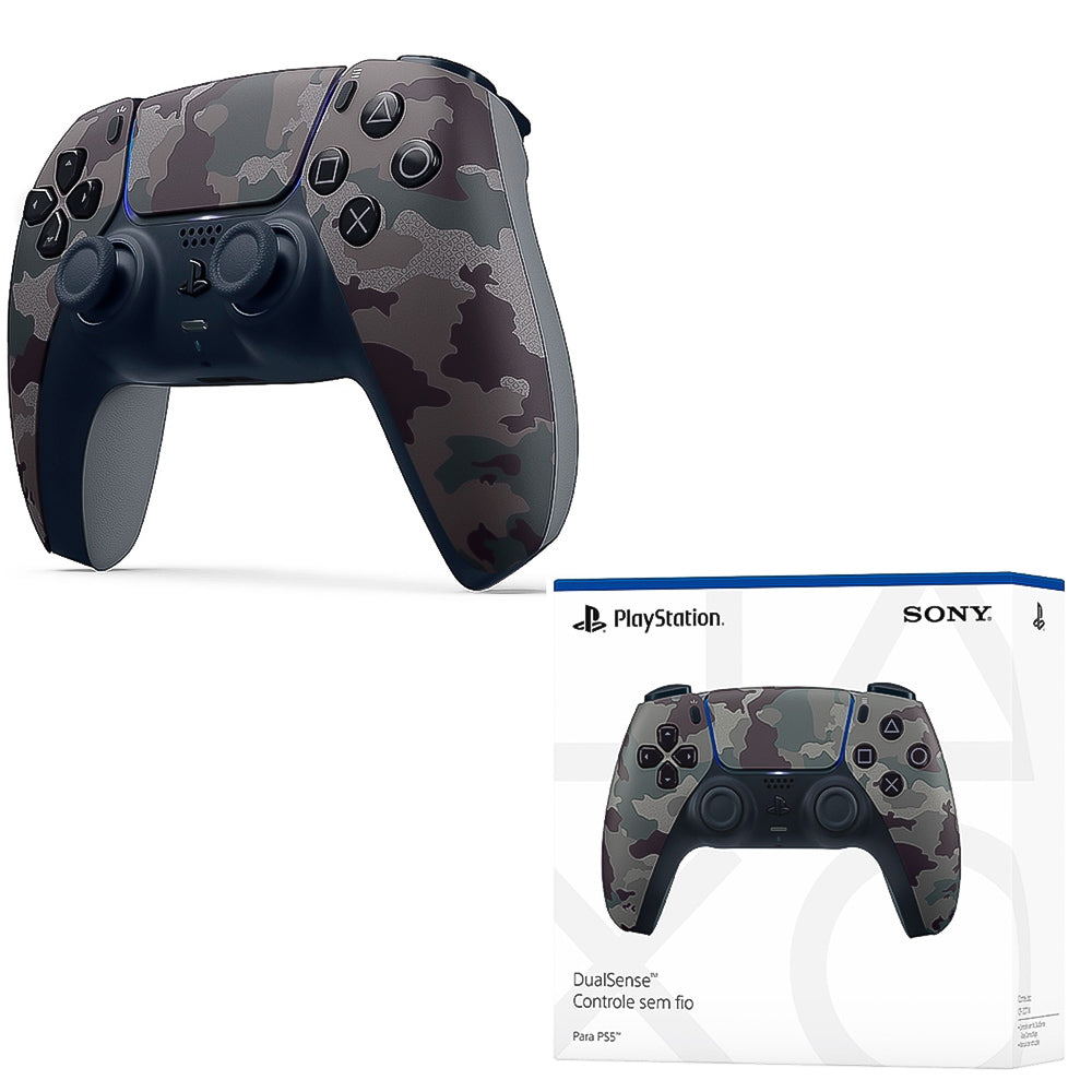 Controle Sony DualSense PS5, Play Station 5 Sem Fio, Gray Camuflado - 1000030620