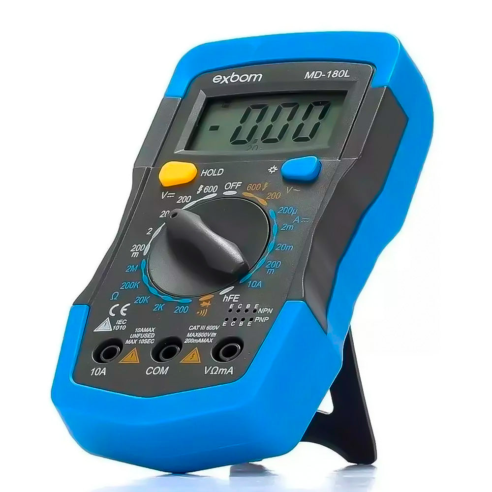 Multimetro Digital Portatil Lcd de 3 Digitos Com Iluminacao de Fundo-Exbom Md-180L