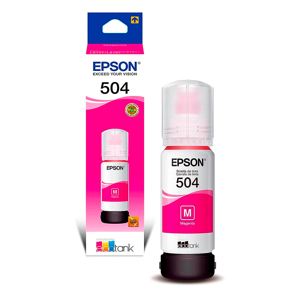 Kit Refil de Tinta 4 Cores Epson 504-Preto/Amarelo/Cyan/Magenta- Original Para L4150 / L4160 / L4260 / L6171 / L6161