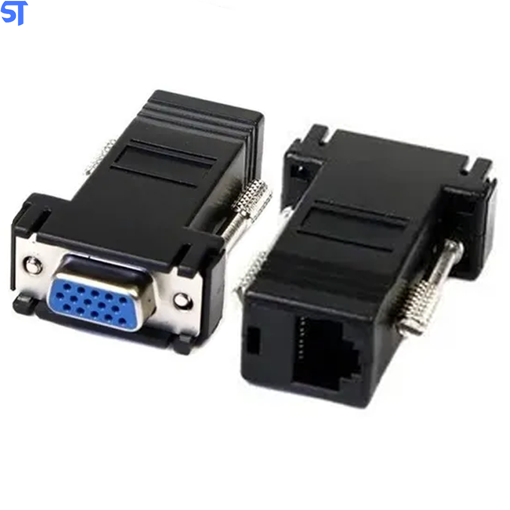Adaptador de VGA Fêmea Para RJ45 Fêmea Cat5 Cat5e