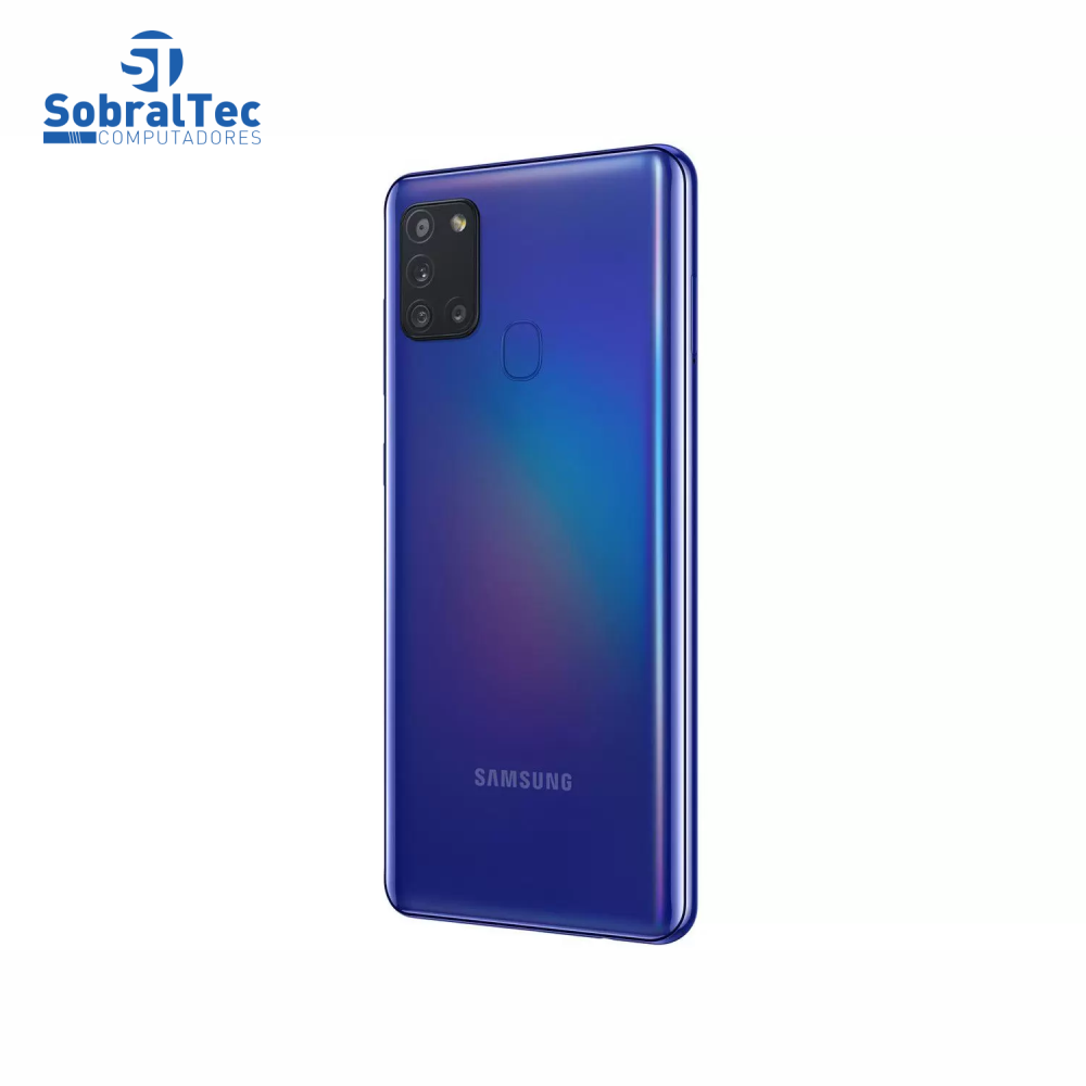 Smartphone Samsung Galaxy A21s 64GB Azul 4G - 4GB RAM 6,5” Câm. Quádrupla + Selfie 13MP