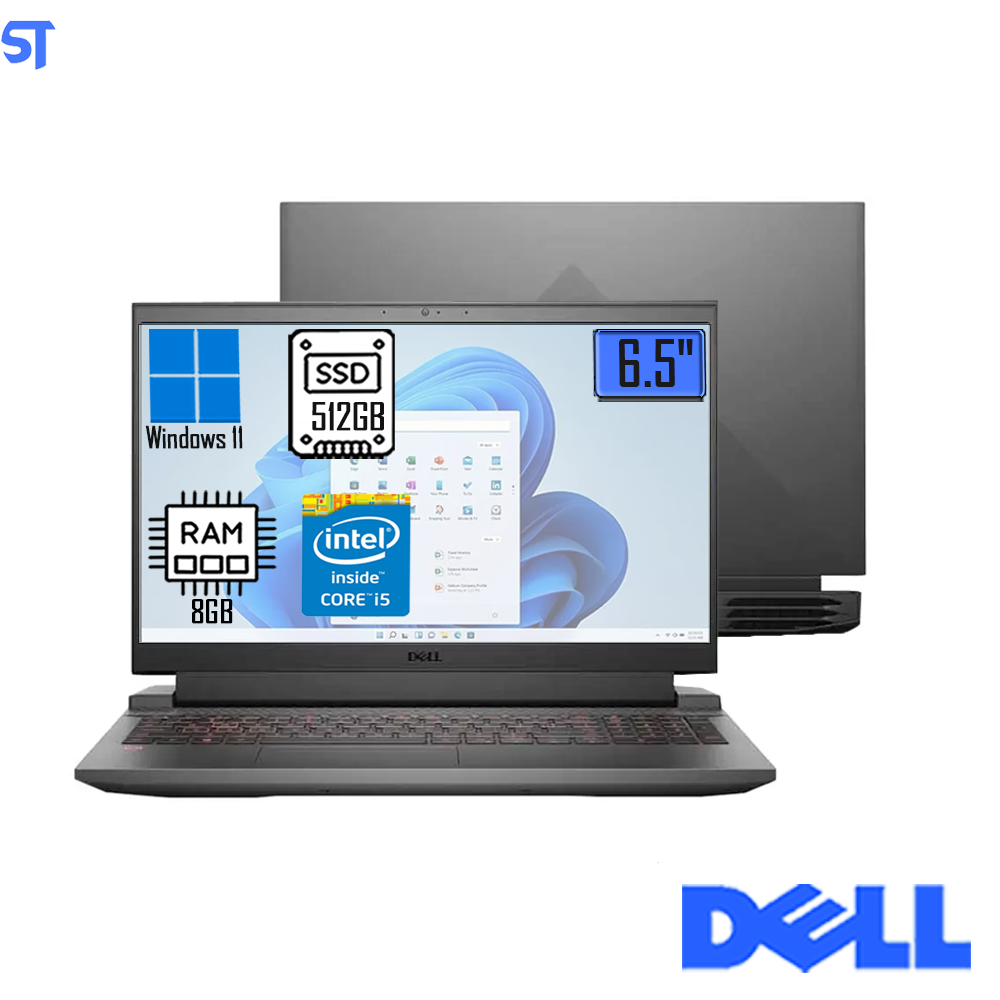 Notebook Gamer DELL G15-i1000-D20P 15.6" FHD 10ª Geração Intel Core i5 8GB 512GB SSD NVIDIA GTX 1650 Linux, preto
