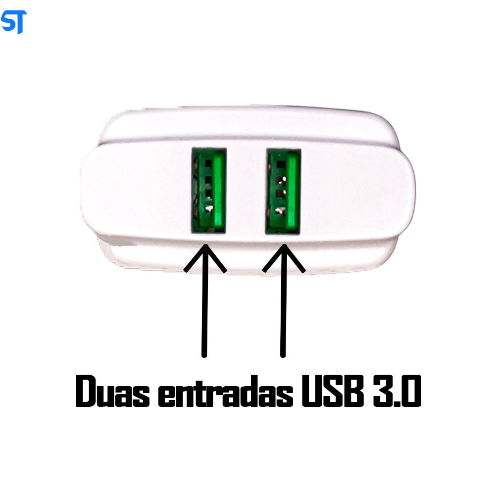 Carregador H'maston Charger Tipo-C - Duas Entradas Usb - 4.1A 1M - Y50-3