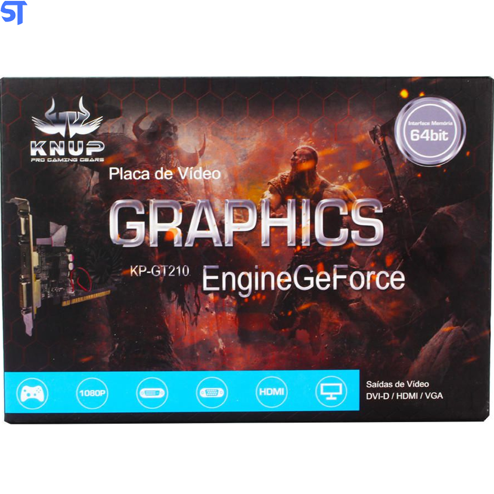 Placa De Vídeo Nvidia Geforce GT210 1Gb Ddr3 Knup Kp-gt210