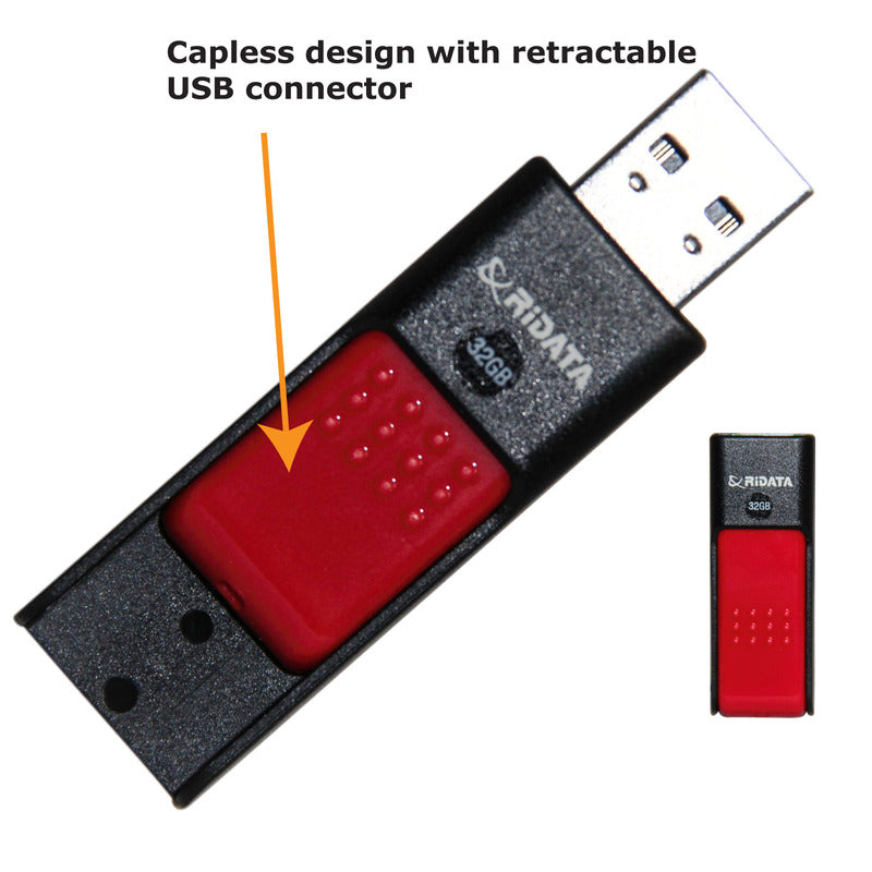 Pendrive Ridata EZdrive Cube 32GB USB 2.0 - Preto/Vermelho
