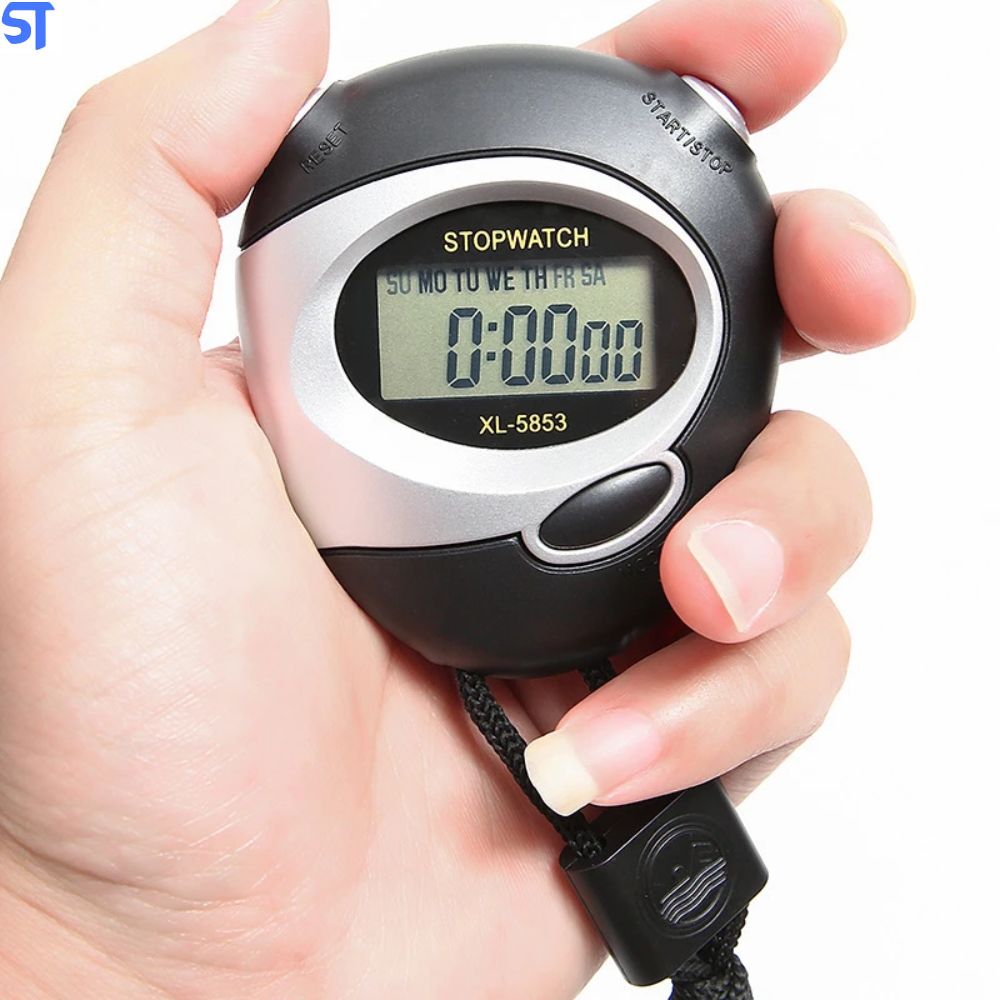 Cronômetro profissional digital clássica com tela de lcd, cronógrafo esportivo, temporizador com cordão - XL-5853