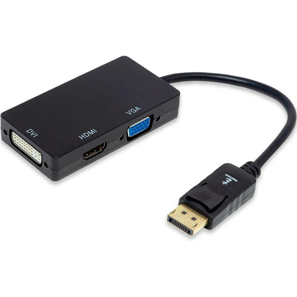 Conversor 3 em 1 Displayport Macho para Hdmi DVi Vga Cabo Fêmea - FSU