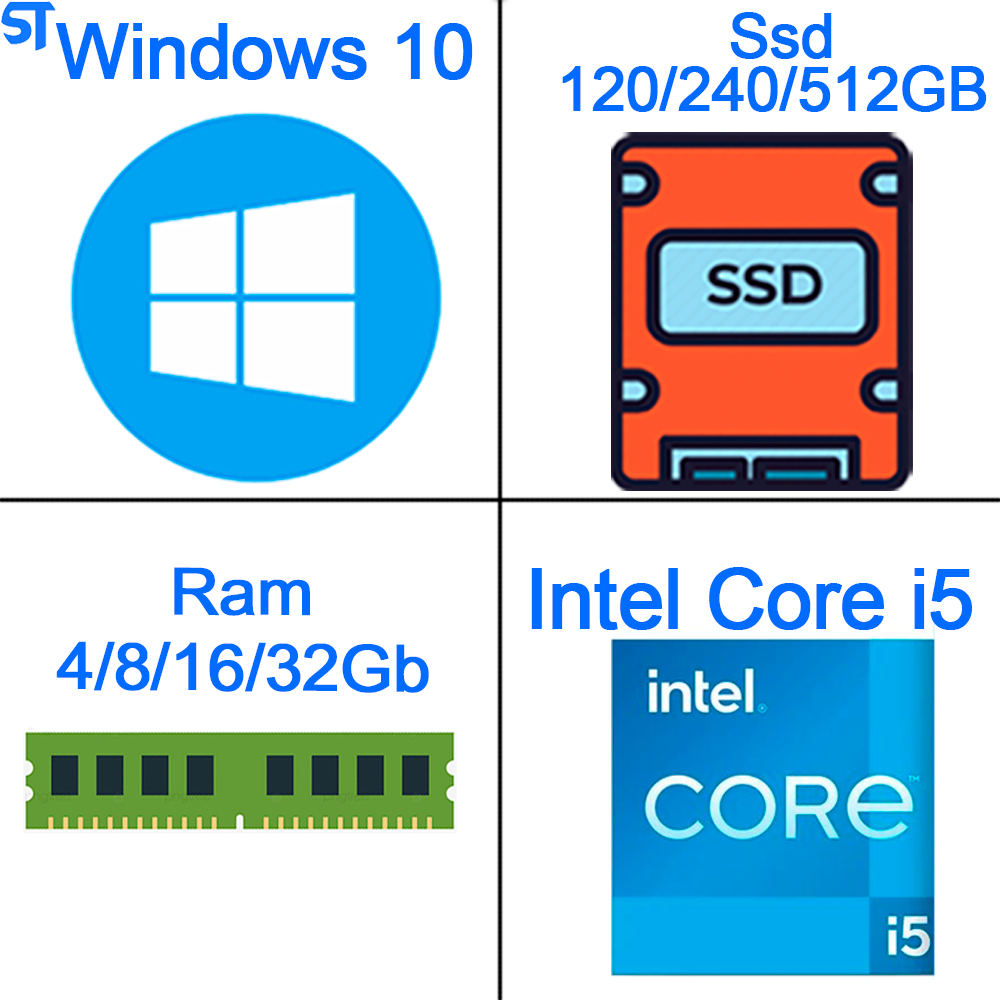 Computador Core i5 2500- HD SSD 120/240/512GB - Memória 4/8/16/32Gb- Windows10