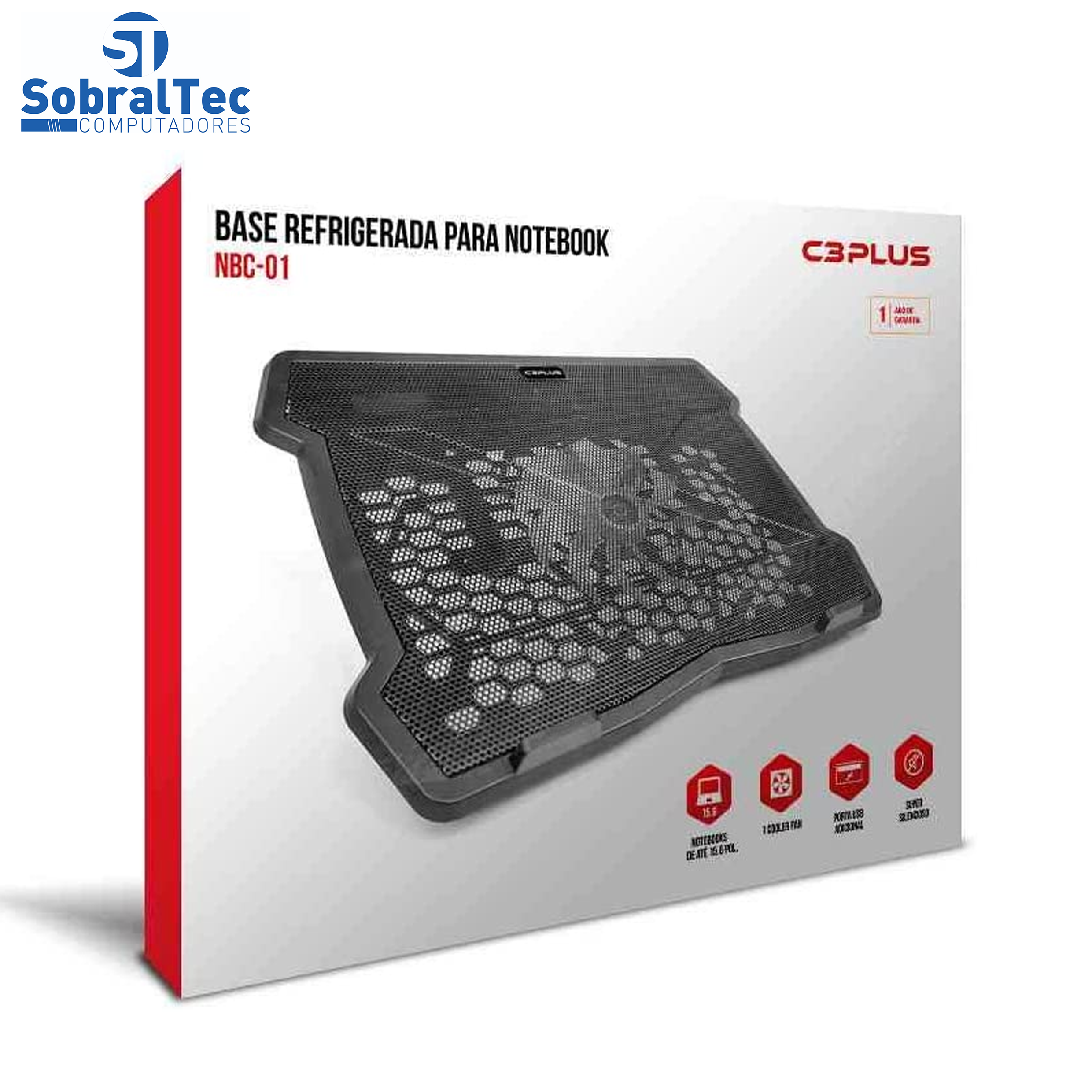 Base Para Notebook 14" NBC-01BK C3PLUS