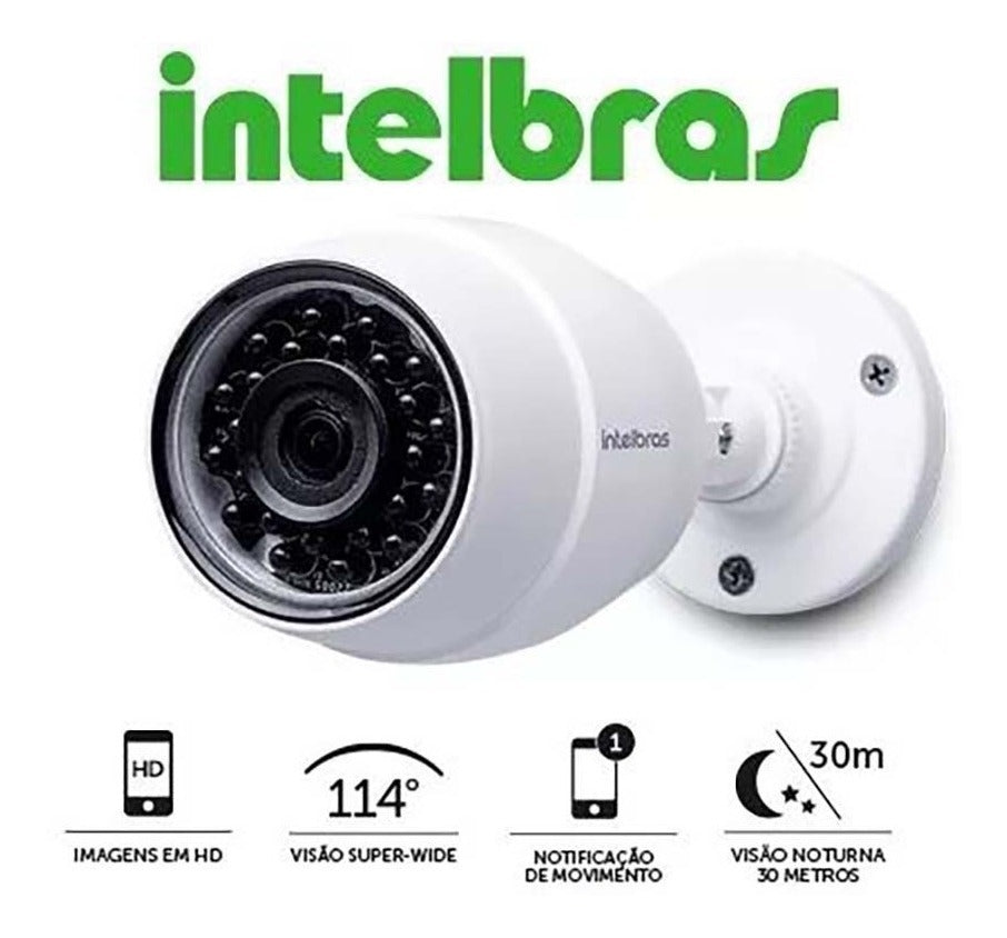 Camera de Seguranca Intelbras Wi Fi HD iC5 Mibo IP 66 Resistente à ChuvaInfravermelho 30 Metros