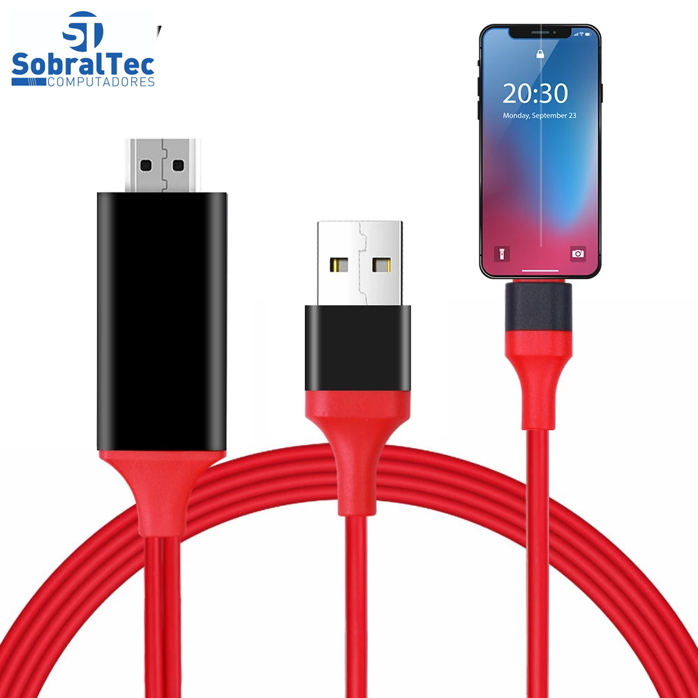 Cabo Hdmi Para Celular Hdtv Iphone 5,5s, 6, 6s, Plus ,7, 7 Plus Ipad Para Tv