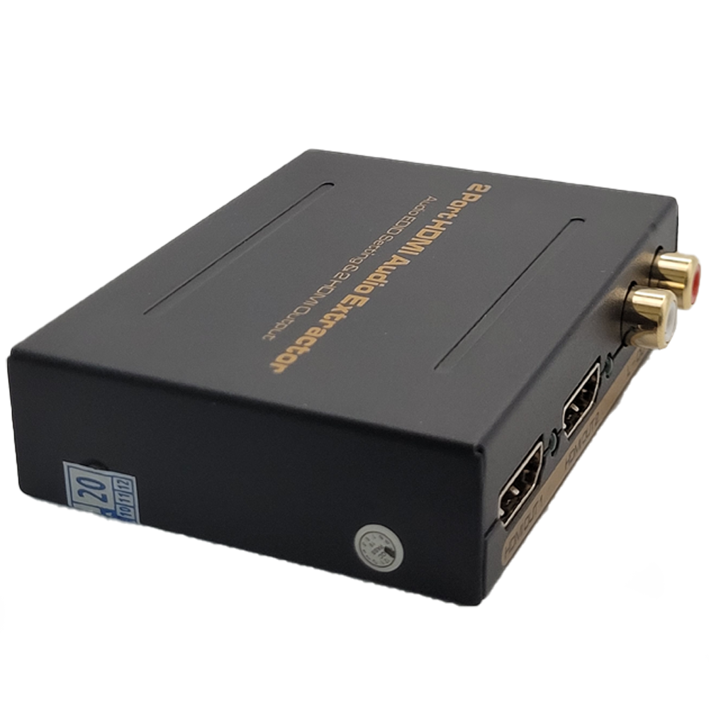 Extrator de Audio Hdmi Spdif 2c/5.1ch Com Splitter 1x2 Com Duas Portas