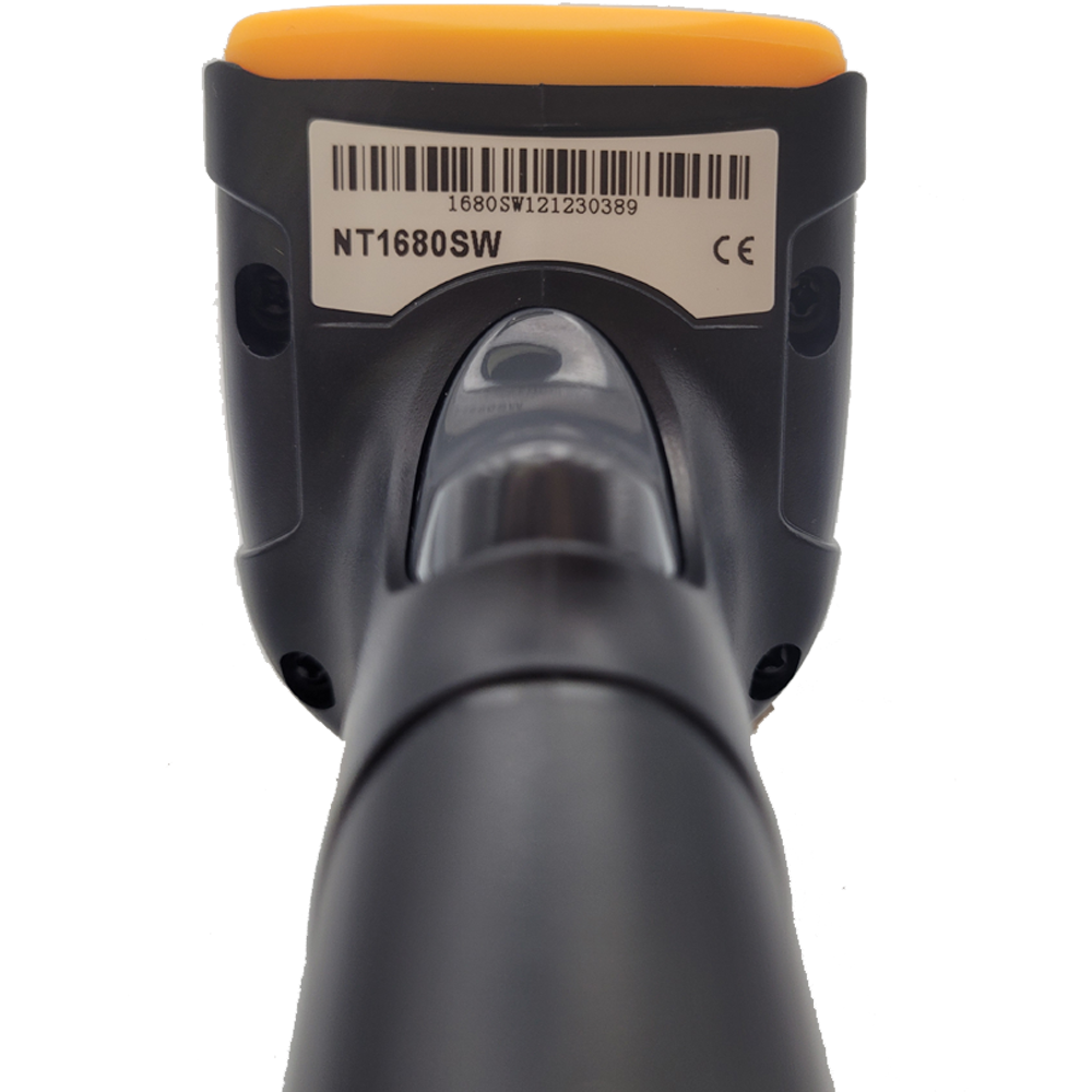 Leitor de Código de Barras Usb e Wireless Sem Fio Com Led Chiypos Preto Com Amarelo  - NT1680SW