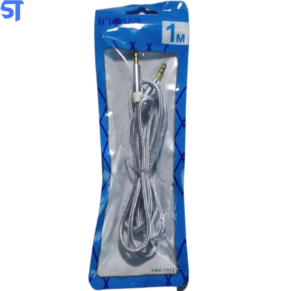 Cabo P2 x P2 Trançado Inova CBO-7411 1M Cinza