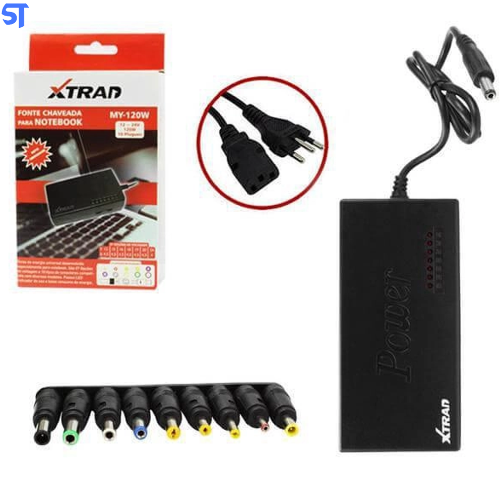Fonte Carregador Para Notebook Universal Chaveada MY120W- XTrad