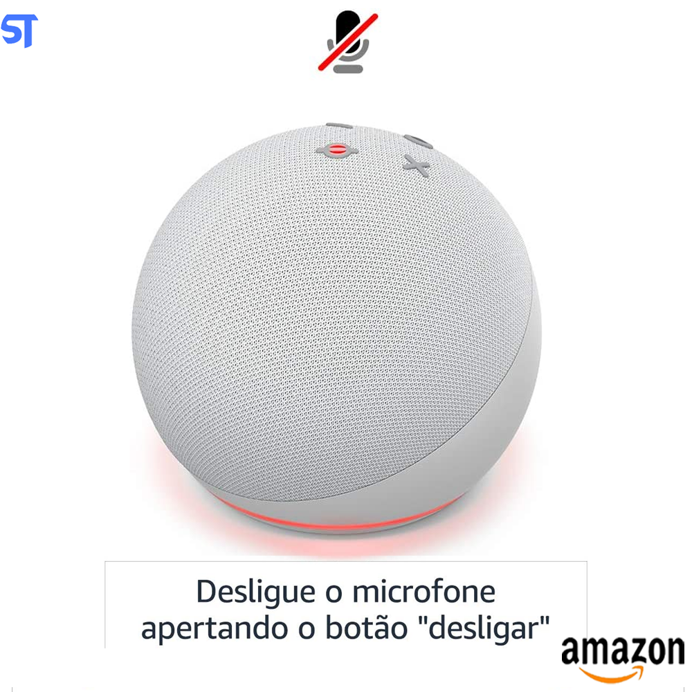 Echo Dot 4ª Geração Smart Speaker com Alexa Inteligência Artificial - Cor Branca