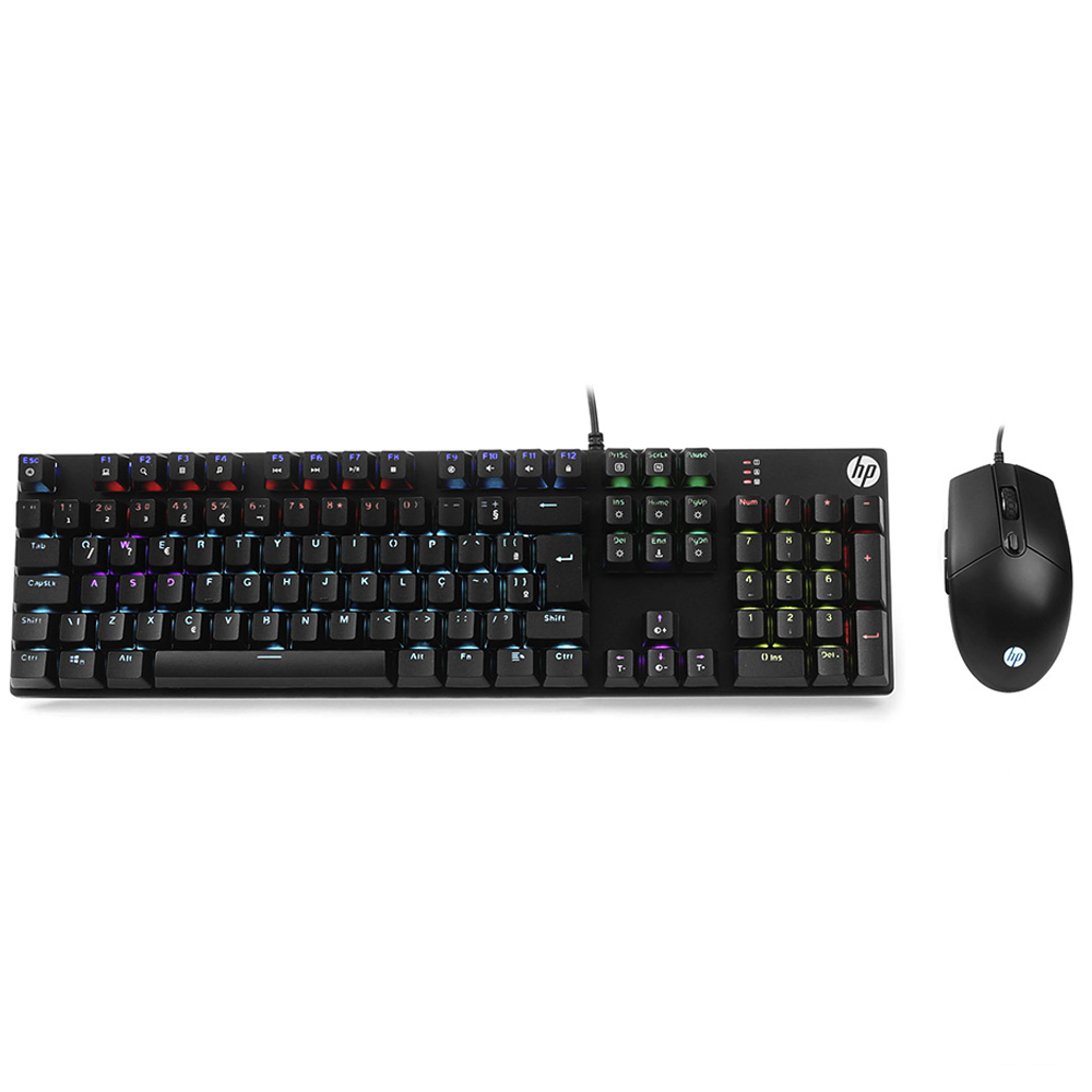 Kit Teclado e Mouse USB GAMING Membrana GM300 HP Preto