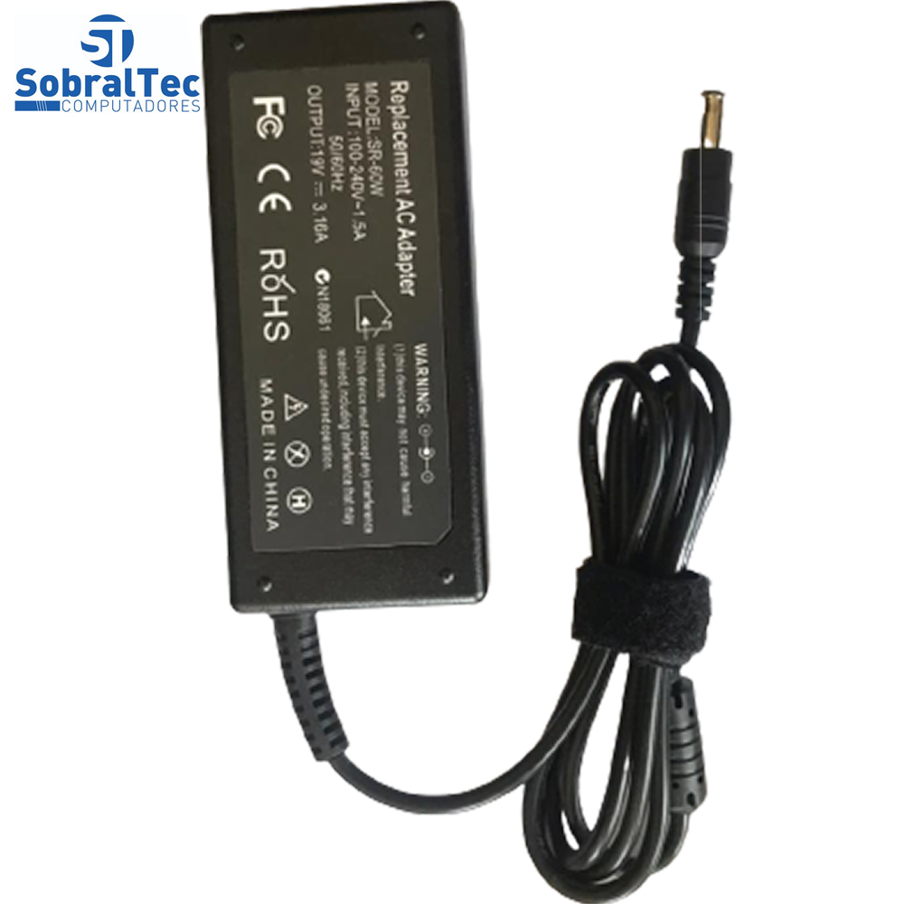 Fonte Notebook Samsung 19v 3.16A Replacement AC 5.5 x 3.0 Mm Model SR-60W