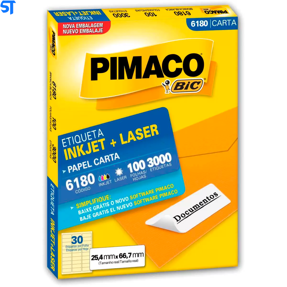 Etiqueta Inkjet Para Laser Carta 25 x 66 100 Folhas 6180