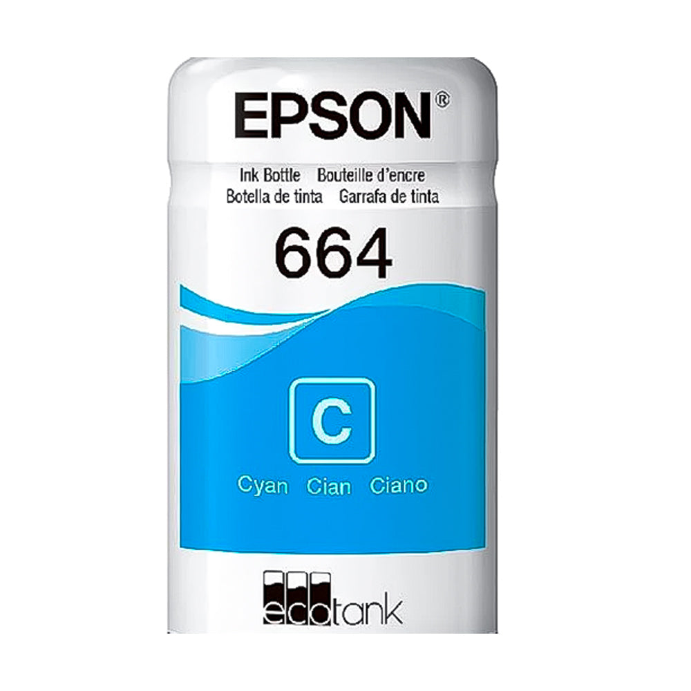 Refil de Tinta Epson 664 Cyano 70Ml Original T664120 AL Rende até 4.000 Paginas  L110 / á L395 / L495- Sem Caixa